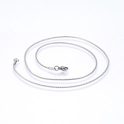 Stainless Steel Color 304 Stainless Steel Chain Necklaces, with Lobster Claw Clasps, Stainless Steel Color, 17.7 inch(45cm), 1.3mm