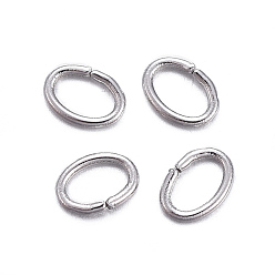 Stainless Steel Color 304 Stainless Steel Jump Rings, Open Jump Rings, Oval, Stainless Steel Color, 24 Gauge, 3.5x2.5x0.5mm, Inner Diameter: 1.5x2.5mm