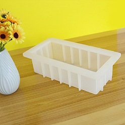 White Silicone Molds, for Handmade Soap Making, Rectangle, White, 244x130x66mm, Inner Diameter: 210x90mm