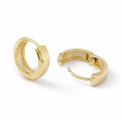 Real 24K Gold Plated Brass Hinged Hoop Earrings for Women, Cadmium Free & Lead Free, Long-Lasting Plated, Real 24K Gold Plated, 13.5x14.5x4.5mm, Pin: 1mm