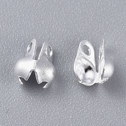 Silver 304 Stainless Steel Bead Tips, Calotte Ends, Clamshell Knot Cover, Silver Color Plated, 5x4x3mm, Hole: 1mm, Fit for 3mm Ball Chain