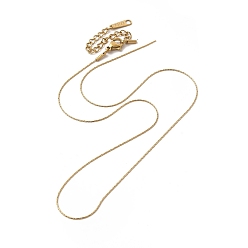 Real 14K Gold Plated 304 Stainless Steel Cardano Chain Necklaces, with Chain Extender & Lobster Claw Clasp, Real 14K Gold Plated, 16-1/8 inch(41cm), 0.05cm