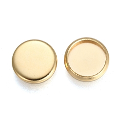 Golden 304 Stainless Steel Plain Edge Bezel Cups, Cabochon Settings, Flat Round, Golden, Tray: 8mm, 9.5x2mm