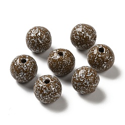 Chameau Perles acryliques opaques, ronde, chameau, 11.5x11mm, Trou: 2mm, environ: 520 pcs / 500 g