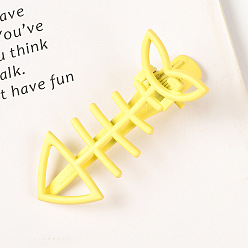 Yellow Cellulose Acetate Alligator Hair Clips, Hair Accessories for Girls Women, Fish Bone, Yellow, 51mm