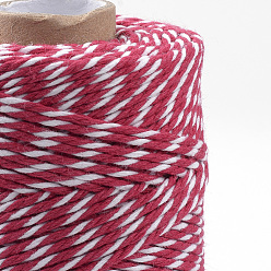 Red Macrame Cotton Cord, Twisted Cotton Rope, for Wall Hanging, Crafts, Gift Wrapping, Red, 1.5~2mm, about 100yards/roll(300 feet/roll)