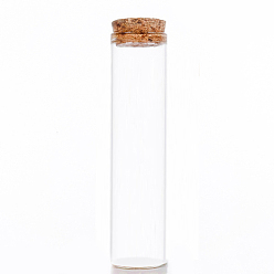 Clair Mini contenants de perles de bouteille en verre à haute teneur en borosilicate, souhaitant bouteille, avec bouchon en liège, colonne, clair, 10x3 cm, capacité: 50 ml (1.69 fl. oz)