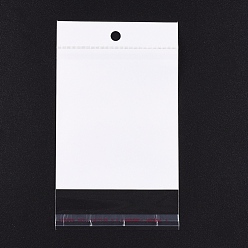 Белый Прямоугольник целлофана сумки, белые, 26x15.8 см, односторонняя толщина: 0.05 мм, внутренняя мера: 20.5x15.8 см, отверстие : 6 мм