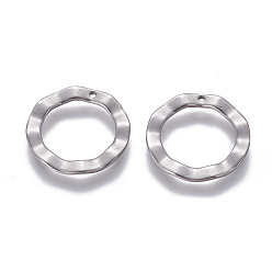 Stainless Steel Color 201 Stainless Steel Pendants, Ring, Stainless Steel Color, 18x1mm, Hole: 1mm, Inner Diameter: 13mm
