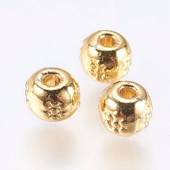 Real 18K Gold Plated Alloy Beads, Real 18K Gold Plated, Rondelle, Golden, 4.5x3.5mm, Hole: 1mm
