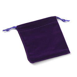 Индиго Прямоугольник мешки велюровый ювелирные изделия, индиговые, 11.7x9.6 см