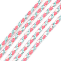 Hot Pink Polyester Braided Cords, Hot Pink, 2mm, about 100yard/bundle(91.44m/bundle)