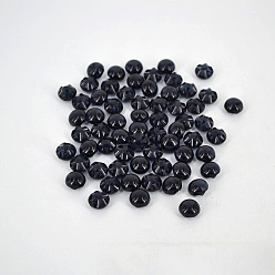 Noir Boutons de cristal transparent, bouton acrylique, noir, environ 12 mm de diamètre, Trou: 1.5mm, environ 150 pcs / sachet 
