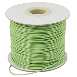 Vert Clair Cordon de polyester ciré, cordon perle, vert clair, 0.5mm, environ 169.51~174.98 yards (155~160m)/rouleau