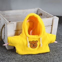 Желтый Одежда для кукол из целлюлозы с рисунком головы медведя, аксессуары для замены кукол с капюшоном, для игрушечной одежды плюшевого мишки, желтые, 100x160 мм