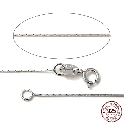 Platinum Rhodium Plated 925 Sterling Silver Coreana Chain Necklaces, with Spring Ring Clasps, Platinum, 16 inch