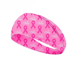 Ярко-Розовый Октябрьский рак молочной железы, розовые повязки на голову из полиэстера с лентой и принтом, Широкие эластичные аксессуары для волос для девочек и женщин, ярко-розовый, 100x230 мм