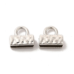 Platinum Alloy Cord Ends, Long-Lasting Plated, Cadmium Free & Lead Free, Platinum, 10x11x5mm, Hole: 4mm