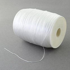 White Flat Elastic Crystal String, Elastic Beading Thread, for Stretch Bracelet Making, White, 1mm, about 765.52~874.89 yards(700~800m)/roll