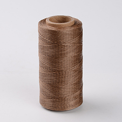 Camel Flat Waxed Polyester Cords, Camel, 1x0.3mm, about 284.33 yards(260m)/roll