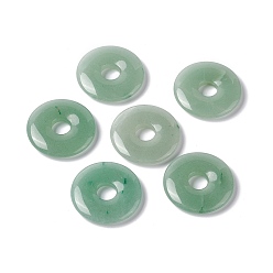 Green Aventurine Natural Green Aventurine Pendants, Donut/Pi Disc Charm, 29~30x5~6mm, Hole: 6~7mm