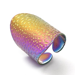 Rainbow Color 304 открытая манжета из нержавеющей стали, широкое кольцо для женщин, Радуга цветов, внутренний диаметр: 18 мм