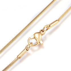 Oro 304 collares de cadena de serpiente de acero inoxidable, con cierre de langosta, dorado, 1.2 mmx 19.7 pulgada (50 cm)