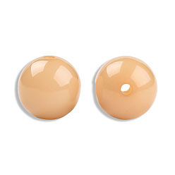 Bois Solide Des perles de résine opaques, ronde, burlywood, 12x11.5mm, Trou: 1.6~1.8mm