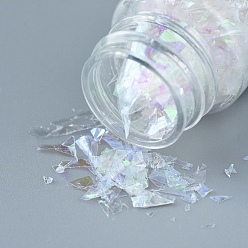 White Plastic Candy Sequins/Paillette Chip, UV Resin Filler, for Epoxy Resin Jewelry Making, White, 3~25x2.8~6.5mm