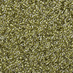 (RR1125) Chartreuse Doublée Beige Miel Pétillant Perles rocailles miyuki rondes, perles de rocaille japonais, (rr 1125) chartreuse étincelante beige miel, 11/0, 2x1.3mm, trou: 0.8 mm, environ 5500 pcs / 50 g