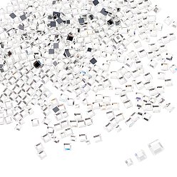 Claro Diamantes de imitación de cristal, decoración del arte del clavo de la manicura del brillo, facetados, plaza, Claro, 1.8~3.5x1.8~3.5x1~1.2 mm, 1500 pcs