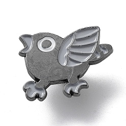 Bird Gothic Art Enamel Pins, Gunmetal Alloy Bird Badge for Women Men, Bird, 19.9x25.5x1.4mm