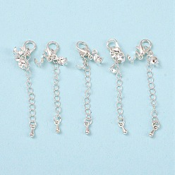 Silver Silver, about 77mm long. Alloy Lobster Claw Clasps: about 6mm wide, 12mm long, Bead Tips Hole: about 1.5mm.