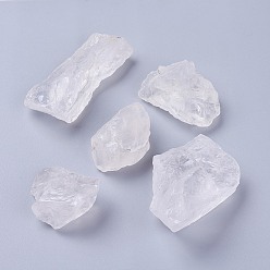 Cristal de Quartz Perles de cristal de quartz naturel, perles de cristal de roche, nuggets, pas de trous / non percés, 15~72x15~39x13~32.5mm, environ 100 g /sachet 