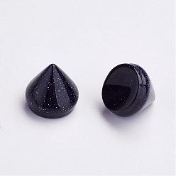 Blue Goldstone Synthetic Blue Goldstone Cabochons, Cone, 10~11x10~11mm