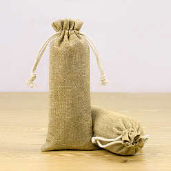 Bois Solide Lin sacs à cordon, rectangle, burlywood, 24x8 cm