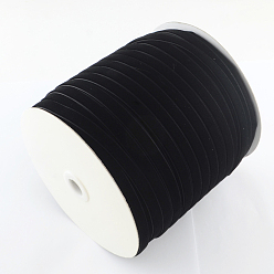 Black 1/4 inch Single Face Velvet Ribbon, Black, 1/4 inch(6.5mm), about 200yards/roll(182.88m/roll)
