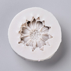 Blanc Antique Moules en silicone de qualité alimentaire, moules fondants, pour la décoration de gâteau de bricolage, chocolat, moule à bonbons, fleur, blanc antique, 46.5x12.5mm
