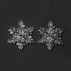 Clear Christmas Transparent Acrylic Connector Charms, Snowflake Links, Clear, 54x47.5x6mm, Hole: 2.5mm and 3.5mm, about 66pcs/500g