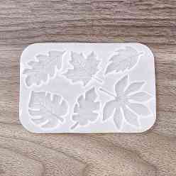 Leaf DIY Cabochon Silicone Molds, Resin Casting Molds, for UV Resin, Epoxy Resin Jewelry Makings, Leaf, 110x75.5x4mm, Inner Diameter: 38~47x18~43mm