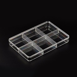 Clear Rectangle Shaped Plastic Jewelry Bead Containers, Clear, 200x300x35mm