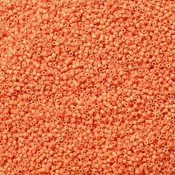Orange Cylinder Seed Beads, Frosted Colors, Uniform Size, Orange, 2x1.3~1.5mm, Hole: 0.8~1mm, about 40000pcs/bag, 450g/bag