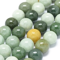 Jadeite Natural Jadeite Beads Strands, Round, 12mm, Hole: 1.5mm, about 33pcs/strand, 15.15 inch(38.5cm)