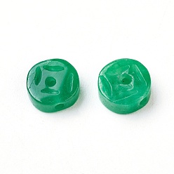 Vert Perles de jade blanc naturel, teint, pièces, verte, 7~8x2.5~3.5mm, Trou: 1.2mm