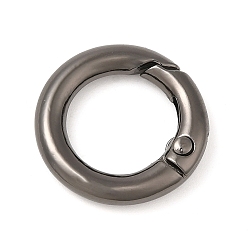 Gunmetal Rack Plating Brass Spring Gate Rings, Round Ring, Lead Free & Cadmium Free, Long-Lasting Plated, Gunmetal, 6 Gauge, 20x4mm