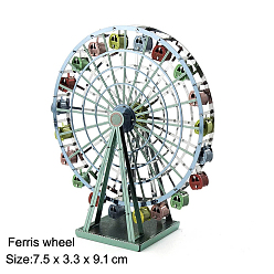 Ferris Wheel Fer à repasser 3d kits de puzzle, modèle assemblé de bâtiments, pour enfant, motif de grande roue, 75x33x91mm