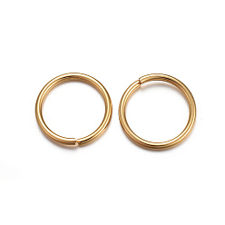 Real 24K Gold Plated 304 Stainless Steel Open Jump Rings, Real 24K Gold Plated, 12x1.2mm, Inner Diameter: 9.5mm