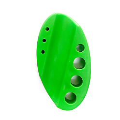 Lime Green Silicone Tattoo Ink Cup Holder, For Permanent Makeup Tattooing Tool, Oval, Lime Green, 6x11x2cm, Hole: 13mm, 8mm, 4mm