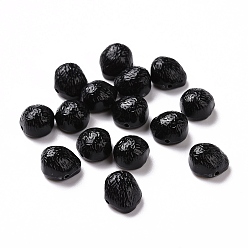 Black Opaque Acrylic Beads, Nuggets, Black, 10.5x9.5x7.5mm, Hole: 1mm, 1170pcs/500g