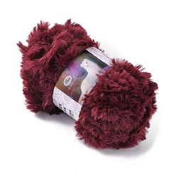 Coconut Brown Polyester & Nylon Yarn, Imitation Fur Mink Wool, for DIY Knitting Soft Coat Scarf, Coconut Brown, 4.5mm